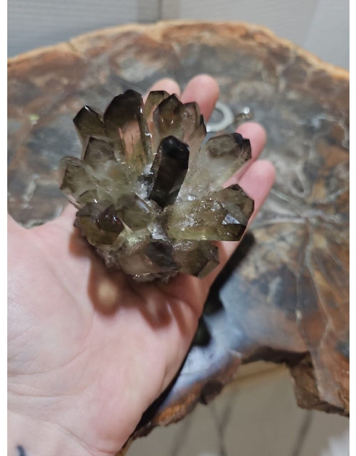 Load image into Gallery viewer, 300g+ Natural Tea Color Quartz Cluster Mineral Specimen Crystal Reiki Decor
