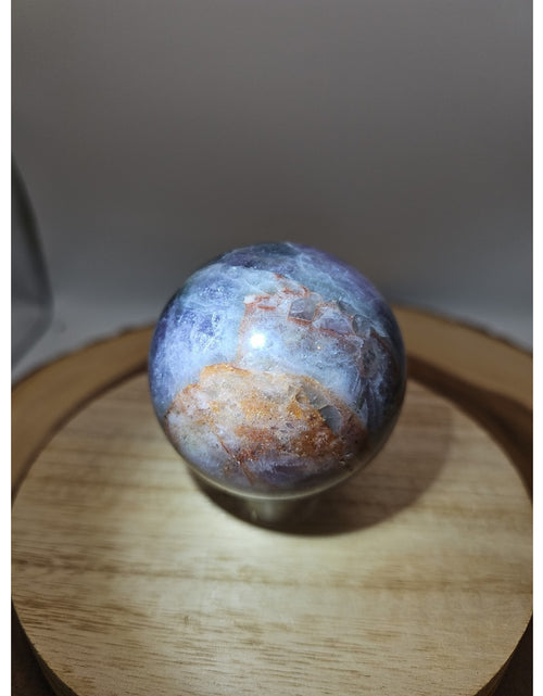 Load image into Gallery viewer, Chevron Amethyst Sphere 335gram 65mm

