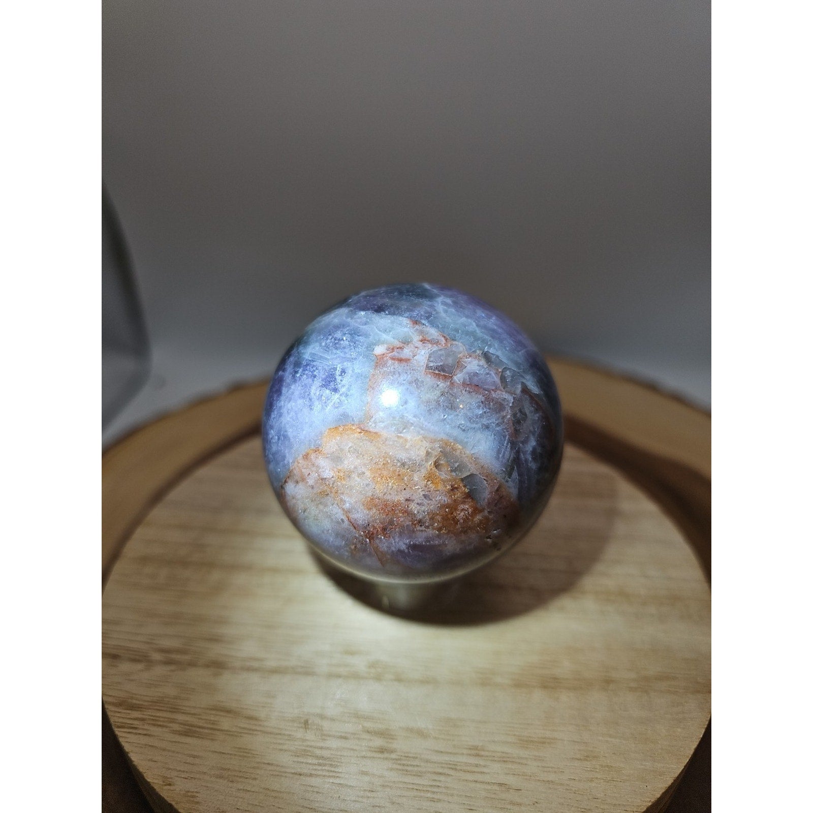 Chevron Amethyst Sphere 335gram 65mm