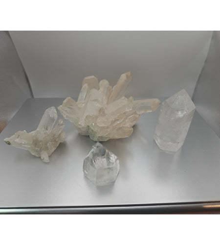 Quartz Crystal Cluster .97lb 4pcs
