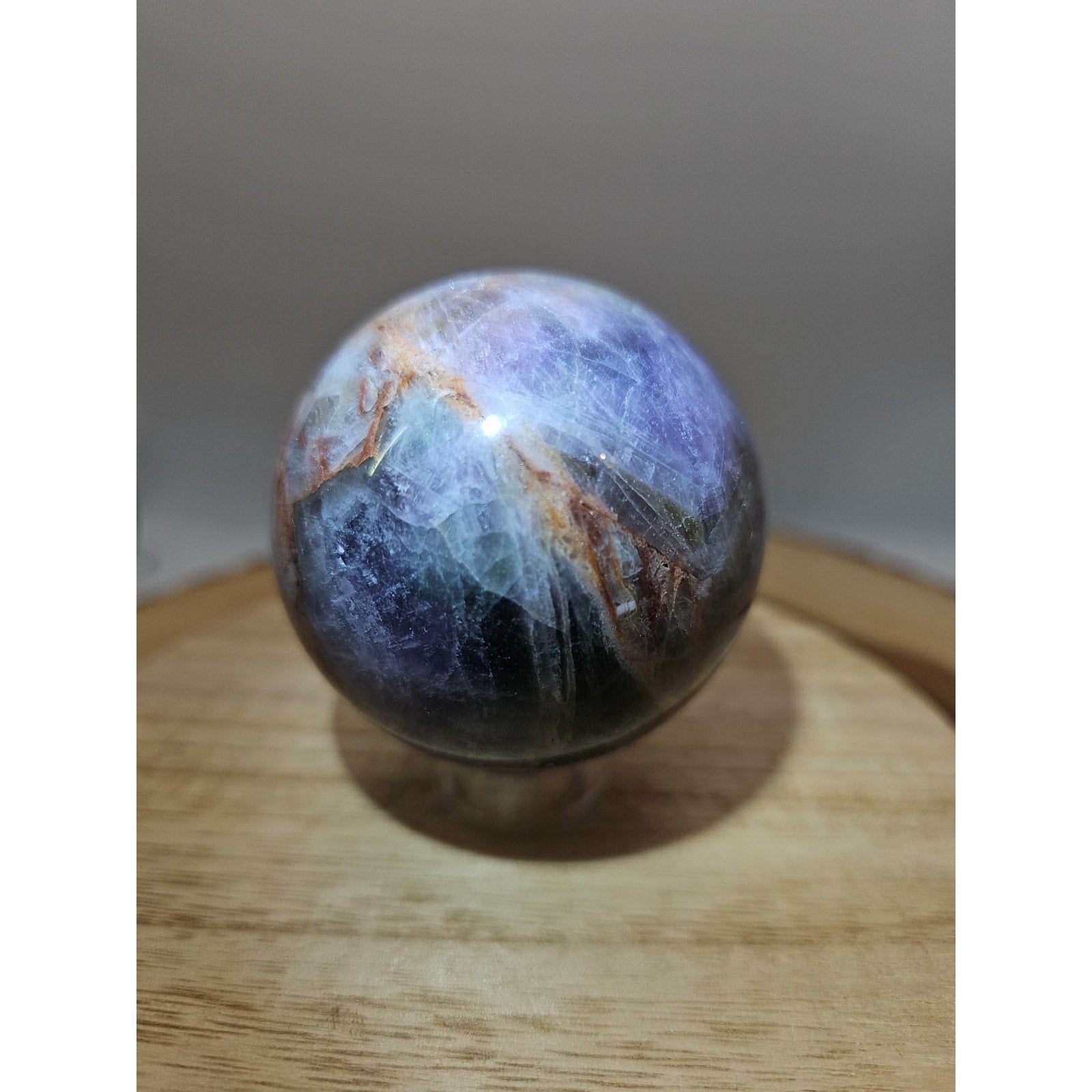 Chevron Amethyst Sphere 335gram 65mm
