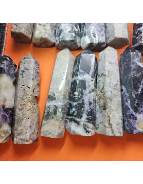Load image into Gallery viewer, 2Pcs Natural Rainbow Fluorite Quartz Crystal Point Tower Polished 4in Tall Avg
