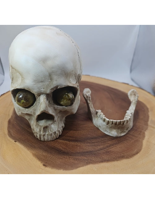 Load image into Gallery viewer, Resin Skull W/Ocean Jasper Quartz Eyes
