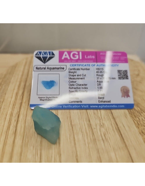 Load image into Gallery viewer, Stone, Natural AQUAMARINE w/ Card
