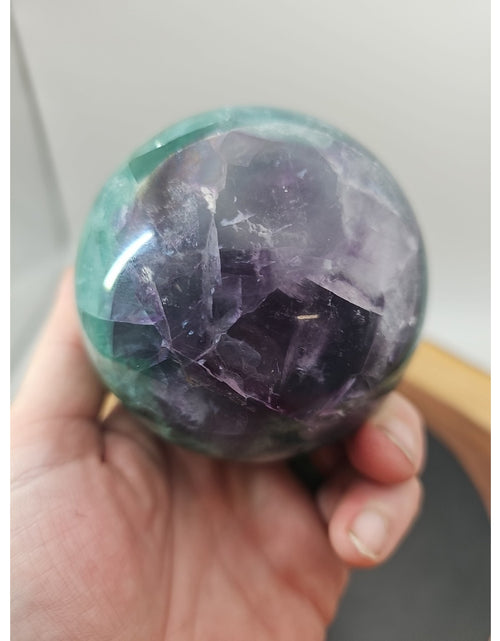 Load image into Gallery viewer, 2.11lbs Natural Rainbow Fluorite Quartz Crystal Sphere Ball Polished Healing
