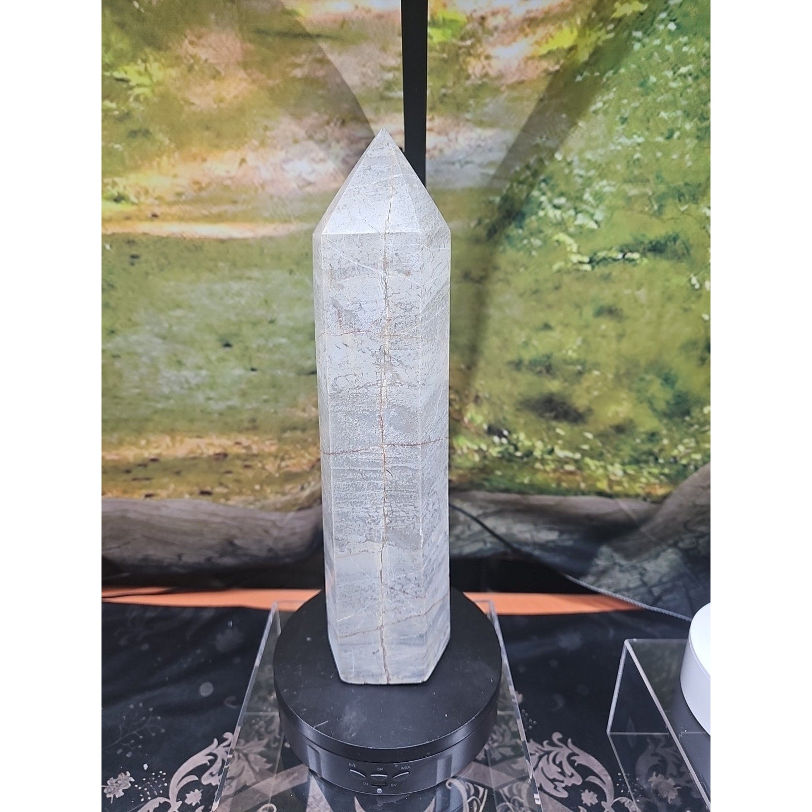 6.66lbs 12in Tall Ocean Jasper Crystal Point