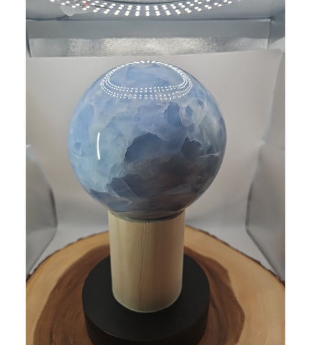 9.17LB Natural Blue crystalThe bal Quartz carved crystal decoration healing