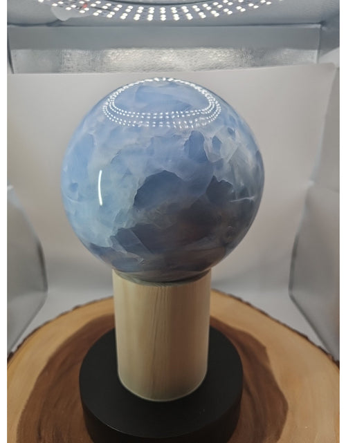 Load image into Gallery viewer, 9.17LB Natural Blue crystalThe bal Quartz carved crystal decoration healing
