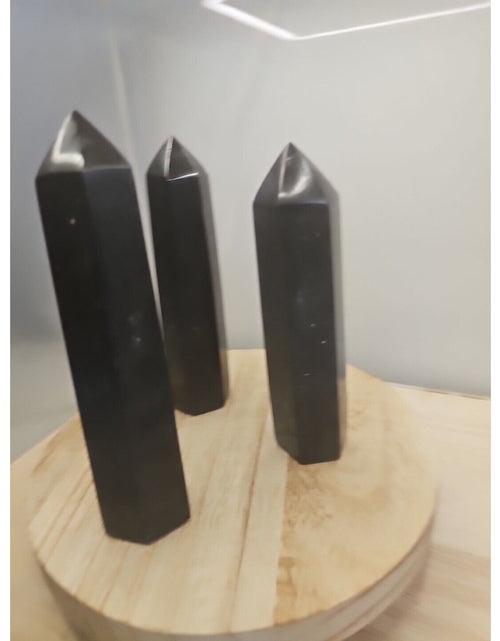 Load image into Gallery viewer, 10oz-14oz 1each Natural Black Tourmaline Quartz Crystal Tower Polished Healing
