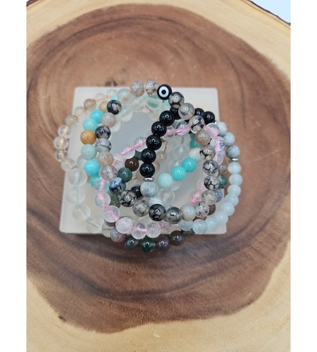 Natural Quartz Crystal Bracelets Lot 7pcs