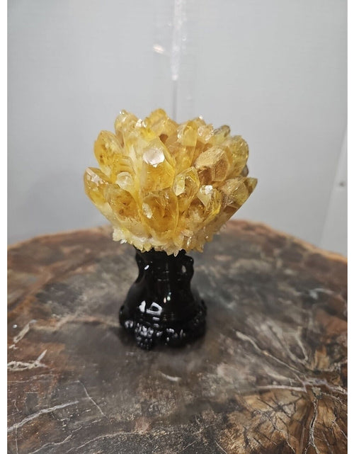 Load image into Gallery viewer, 1.12LB Yellow Phantom Quartz Crystal Cluster Mineral Specimen W/Stand
