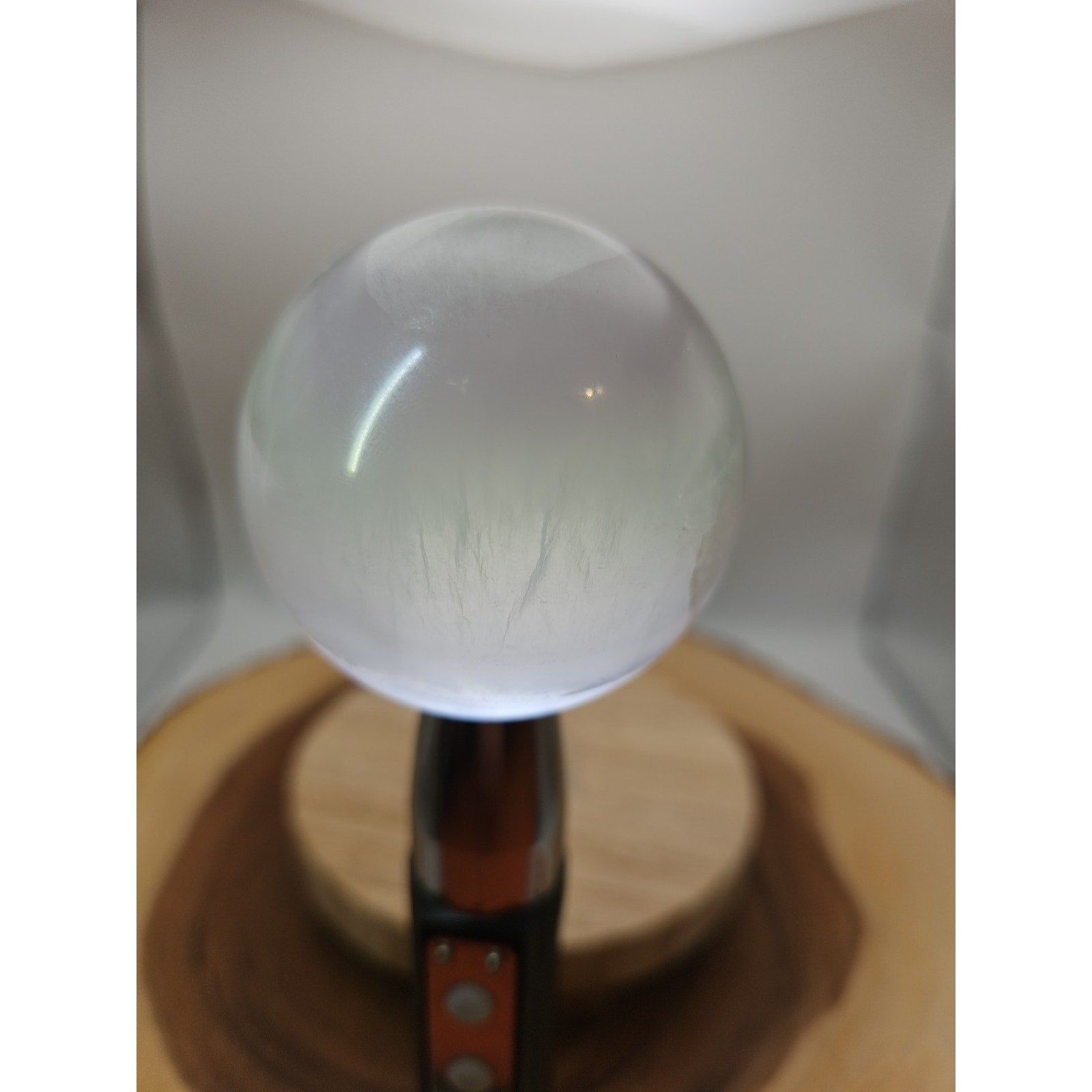1.17lb Natural Rainbow Fluorite Quartz Crystal Sphere Ball Polished