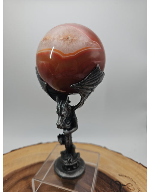 Load image into Gallery viewer, 1.3lb 75mm Carnelian Quartz W/Dragon Stand
