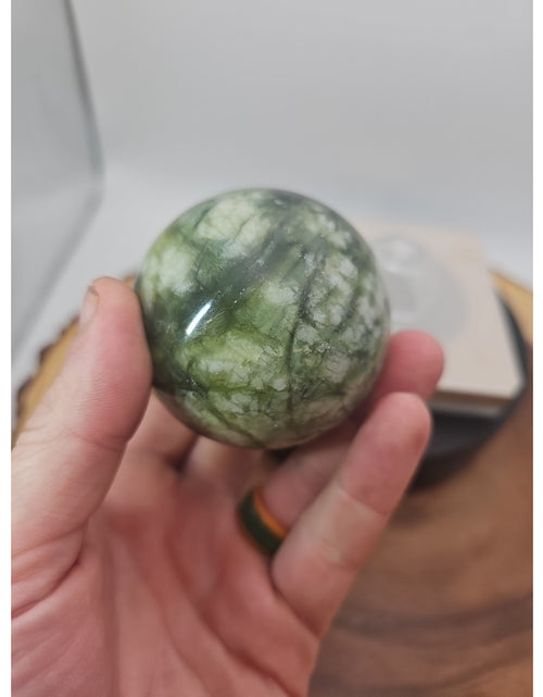 Load image into Gallery viewer, Green Ocean Jasper Sphere - 61mm, 318g - Stunning Crystal
