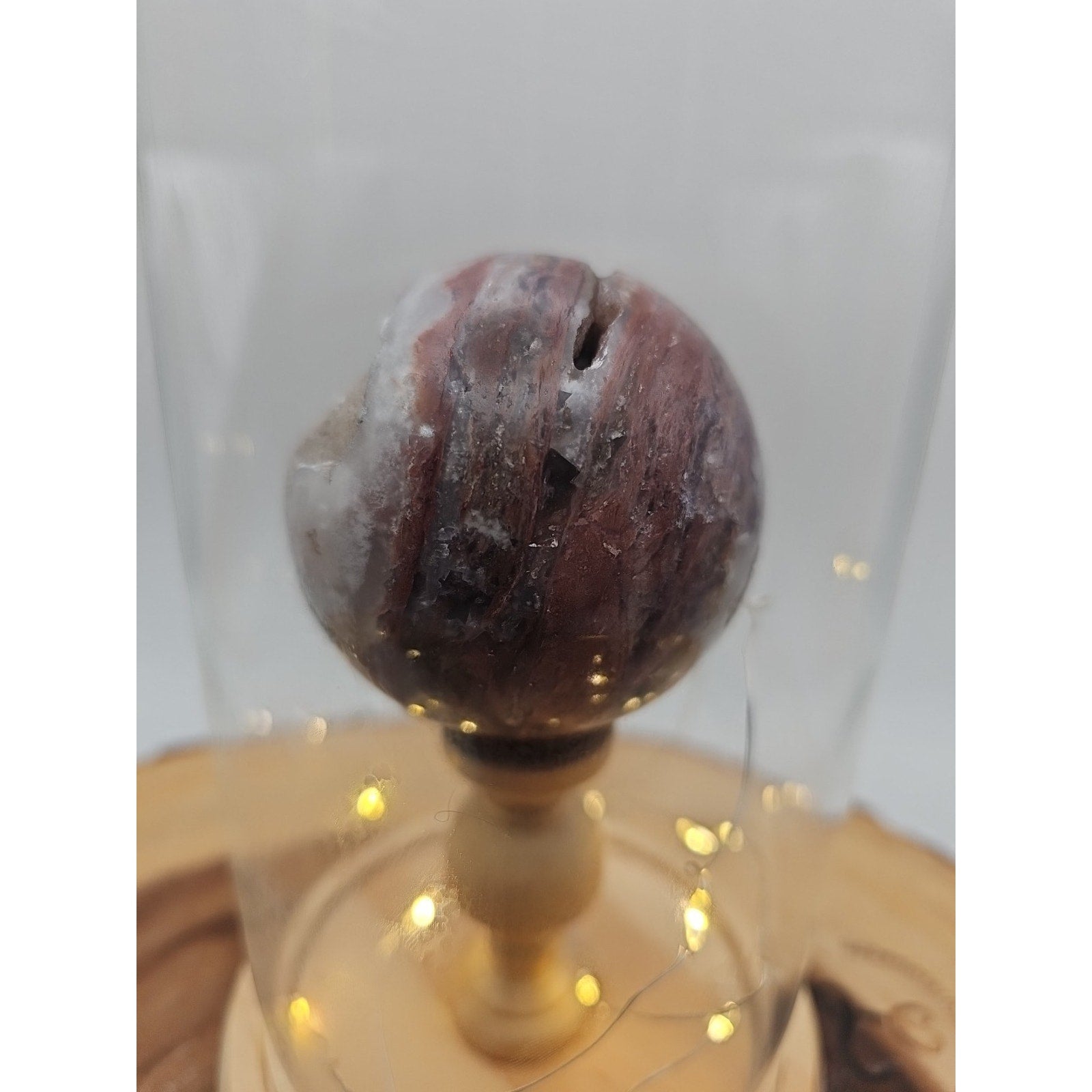 Druzy Ocean Jasper Sphere With Case 60mm