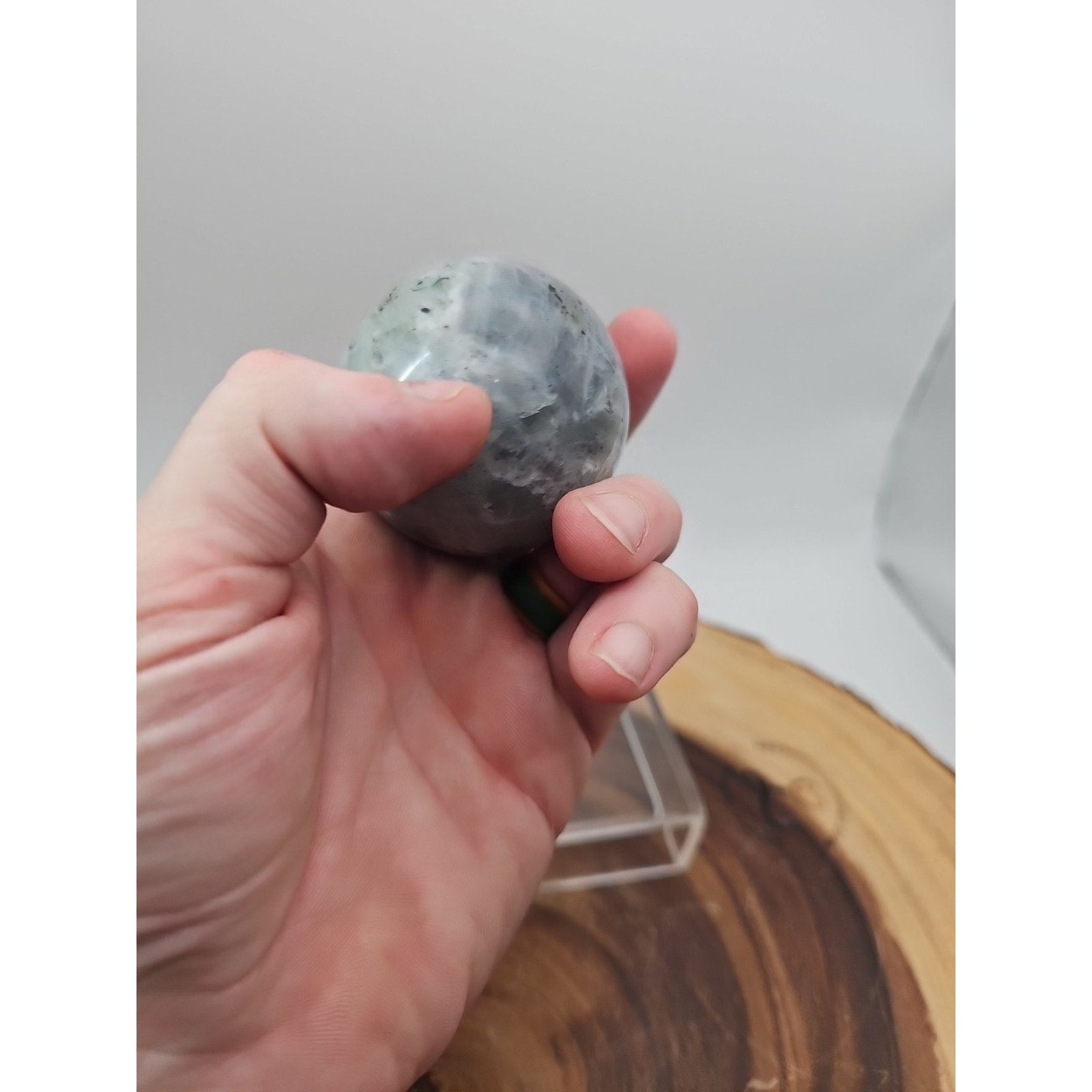 Rainbow Labradorite Sphere .45lb 53mm W/Dragon Stand