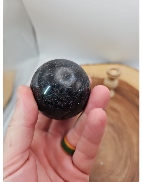 Load image into Gallery viewer, Arfvedsonite Garnet Sphere 276g With Stand
