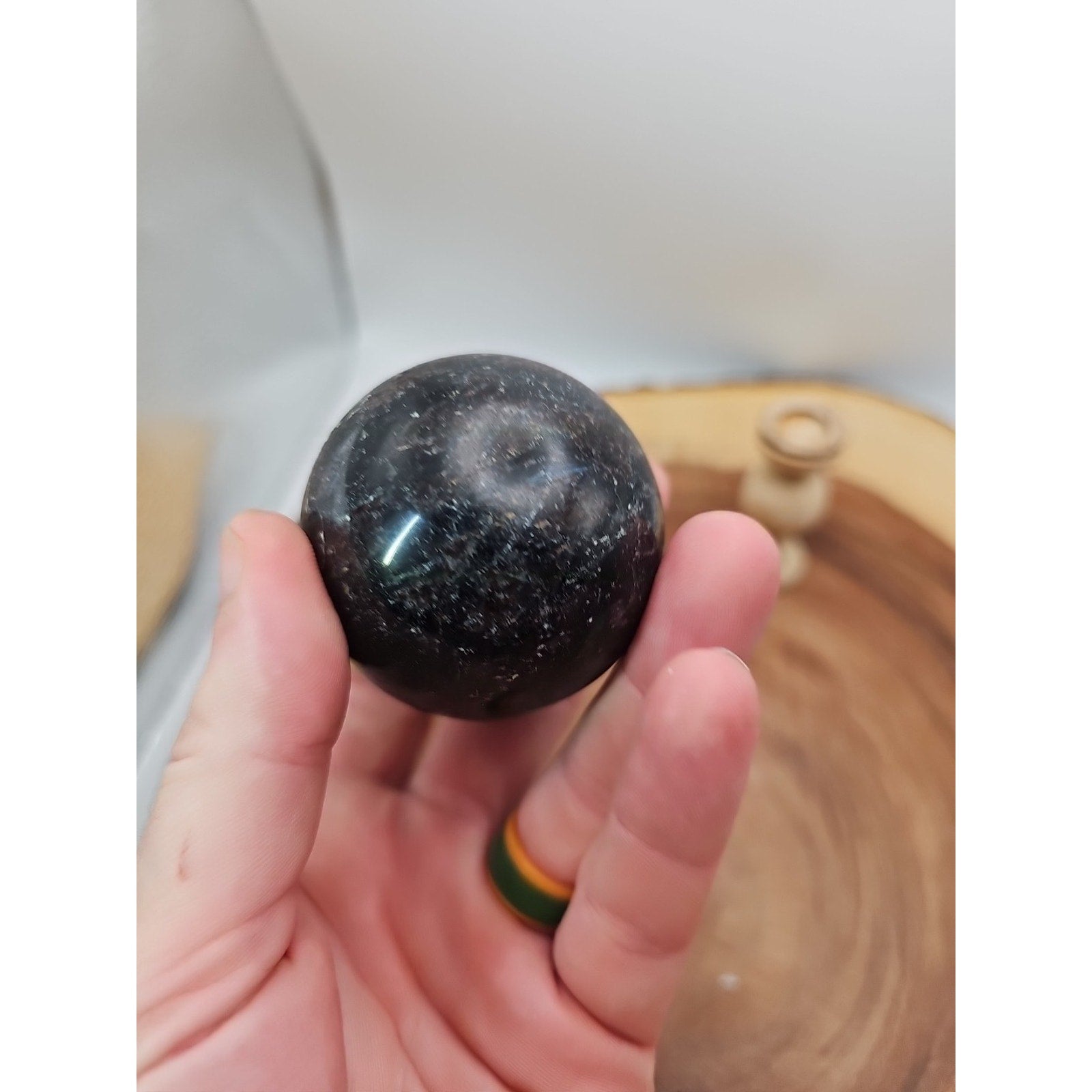 Arfvedsonite Garnet Sphere 276g With Stand