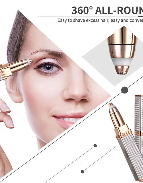 Load image into Gallery viewer, USB Rechargeable Lipstick Shaver 2 in 1 Ladies Eyebrow Trimmer
