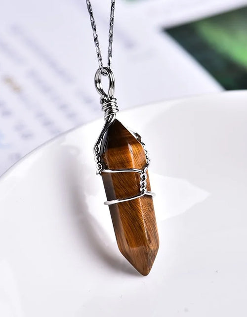 Load image into Gallery viewer, Natural Amethyst Crystal Point Pendant: DIY Jewelry Gift
