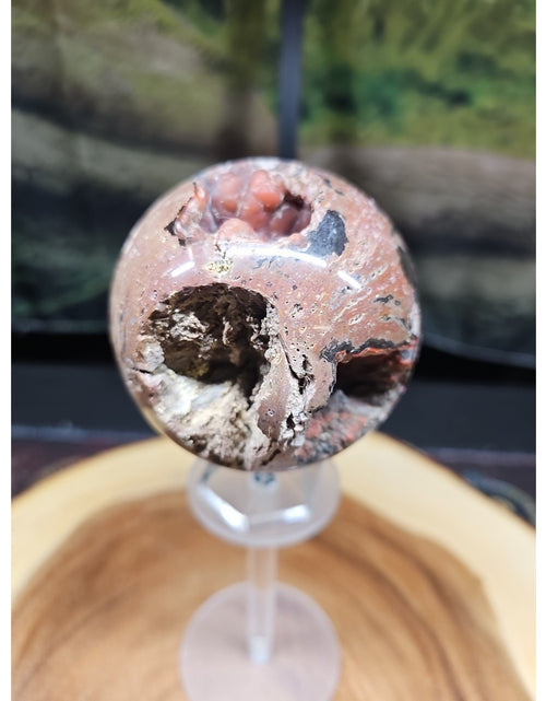 Load image into Gallery viewer, 1.17LB Natural Vesuvianite Agate Carnelian Crystal Geode Sphere Ball Healing
