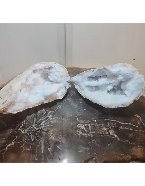 Load image into Gallery viewer, 3.88lbs Large Pair Geode Crystal Moroccan Quartz W /Stand
