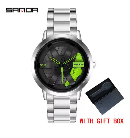 Load image into Gallery viewer, Men&#39;s 3D Car Wheel Sports Watch - Waterproof Quartz
