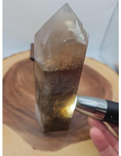 Load image into Gallery viewer, 1.95lb Fluorite Quartz Crystal Point W/Stand
