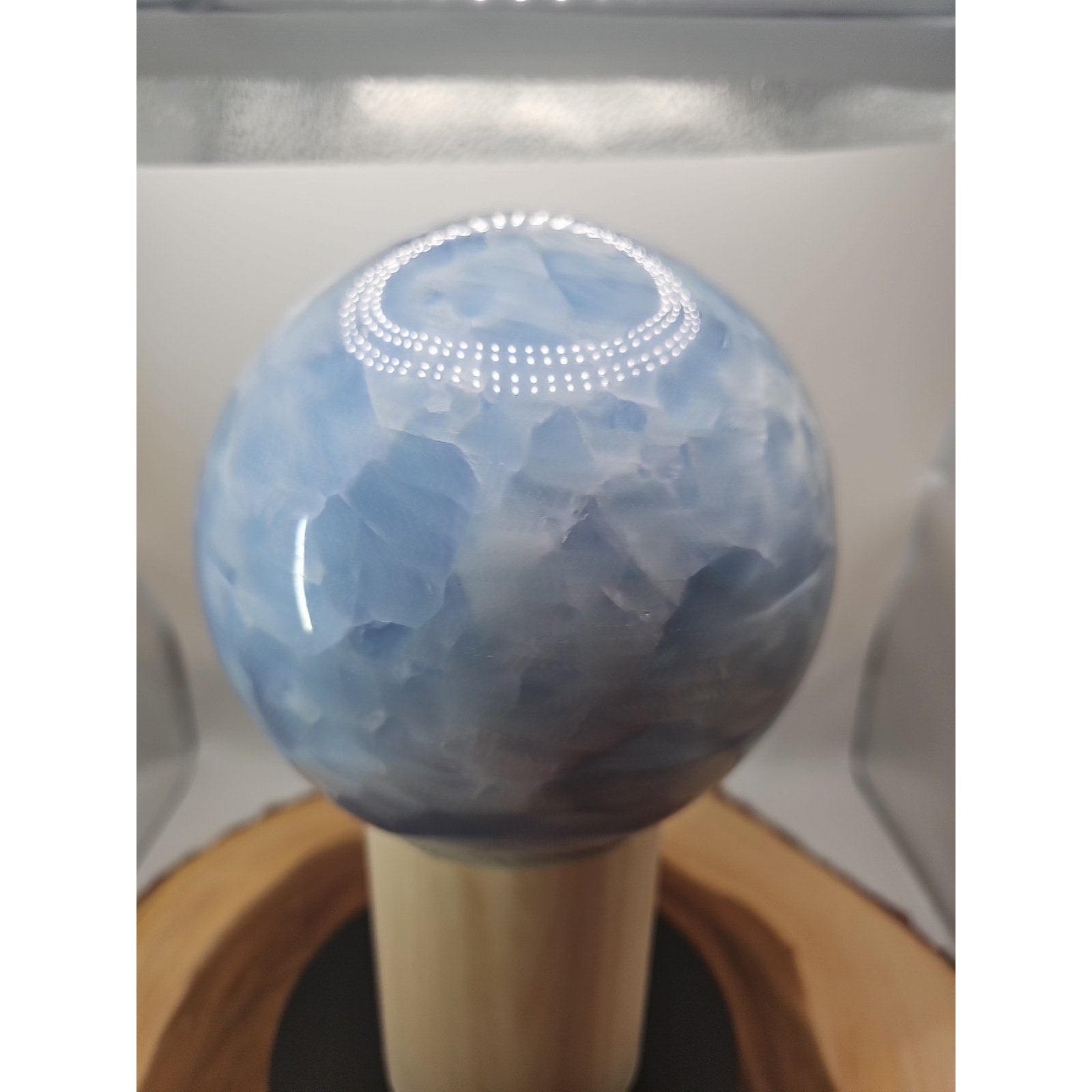 9.17LB Natural Blue crystalThe bal Quartz carved crystal decoration healing