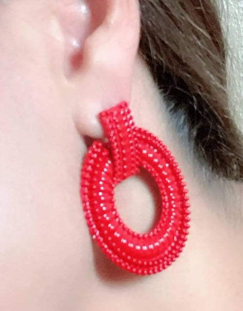 Load image into Gallery viewer, Petra -Red Earrings
