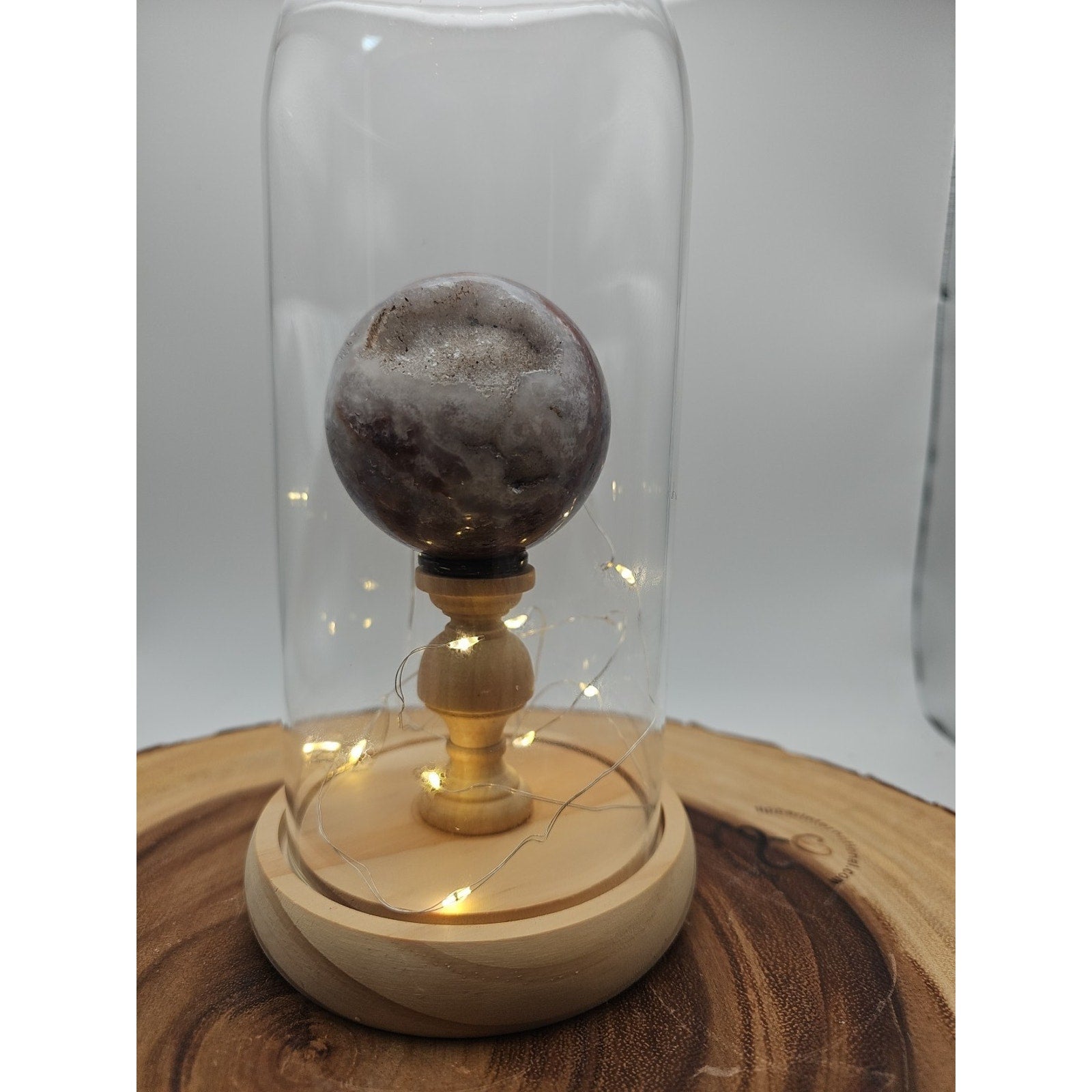 Druzy Ocean Jasper Sphere With Case 60mm