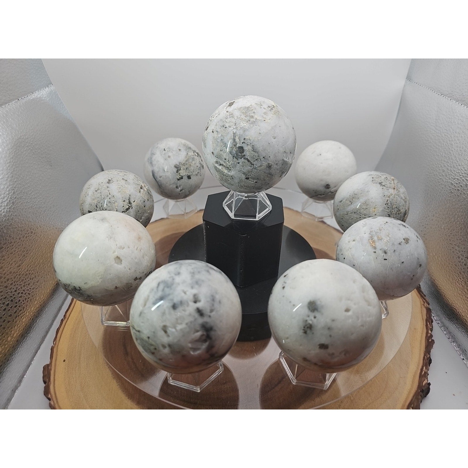 1 Each Natural Golden Pyrite & Jasper Crystal Sphere Ball Polished 55mm +