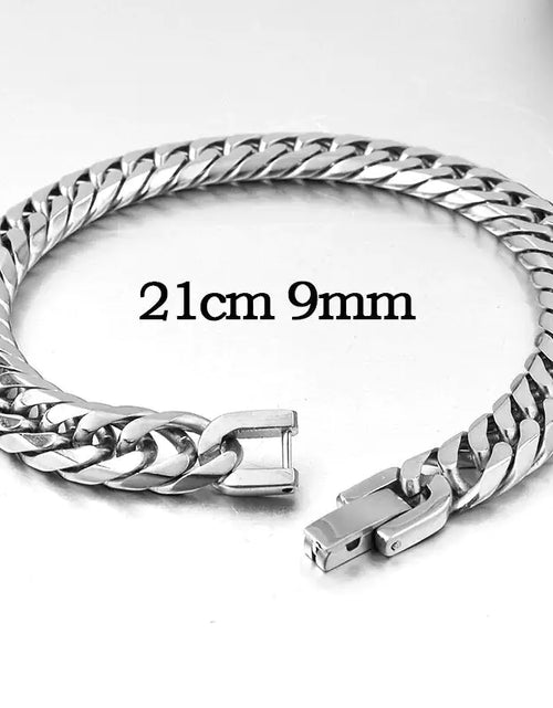 Load image into Gallery viewer, Stainless Steel Curb Dome Link Wristband Jewelry
