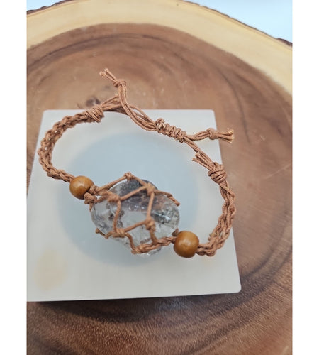 Huge ghost crystal bracelet W/hemp Rope