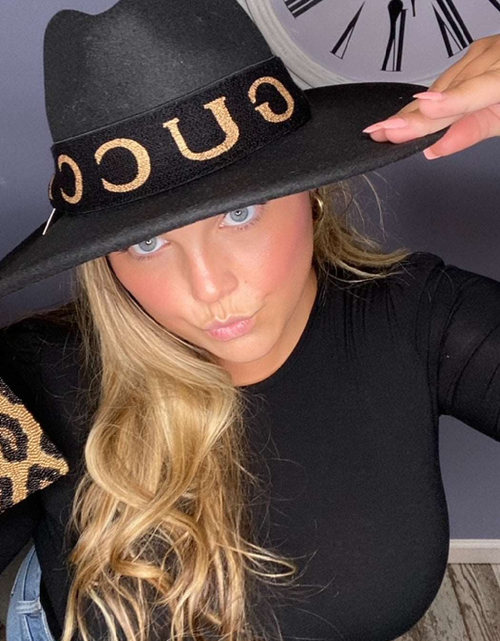 Load image into Gallery viewer, Upcycled Inspired Banded Black Fedora Hat
