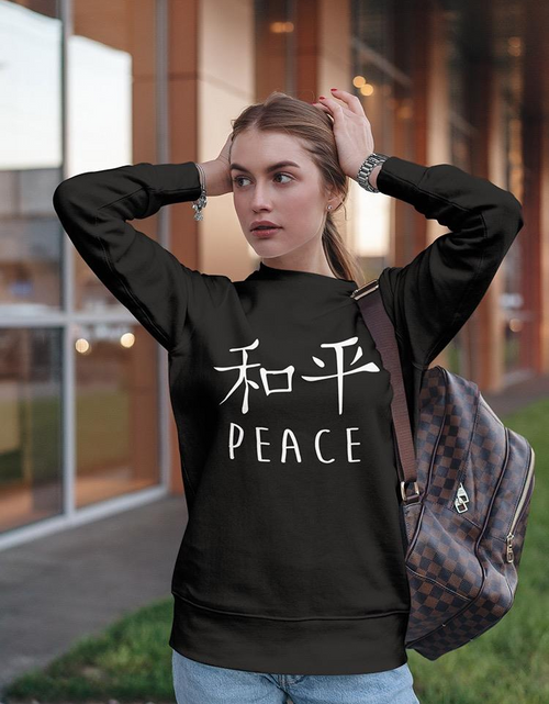 Load image into Gallery viewer, Peace Text Sweatshirt Women&#39;s -GoatDeals Designs
