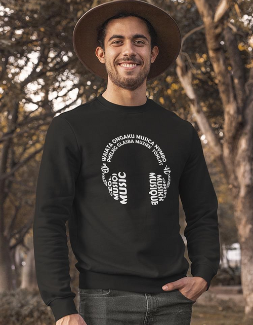 Load image into Gallery viewer, &quot;music&quot; In Different Languages Sweatshirt Men&#39;s -GoatDeals Designs
