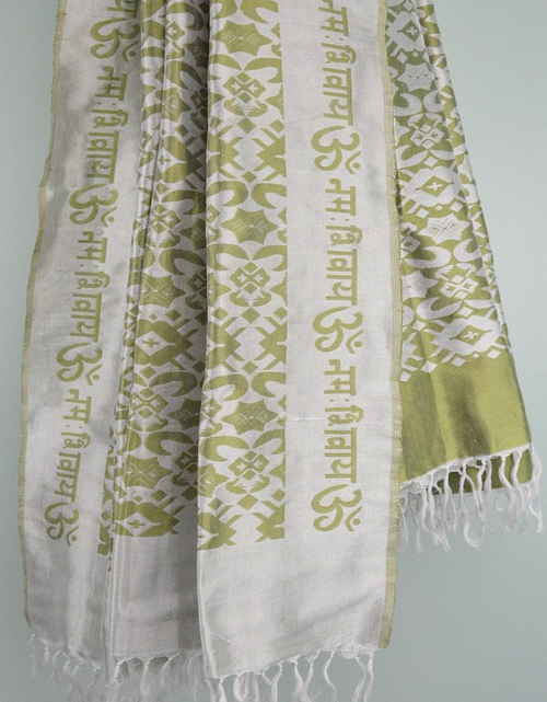 Load image into Gallery viewer, OM Namah Shivay Handwoven Silk Shawl
