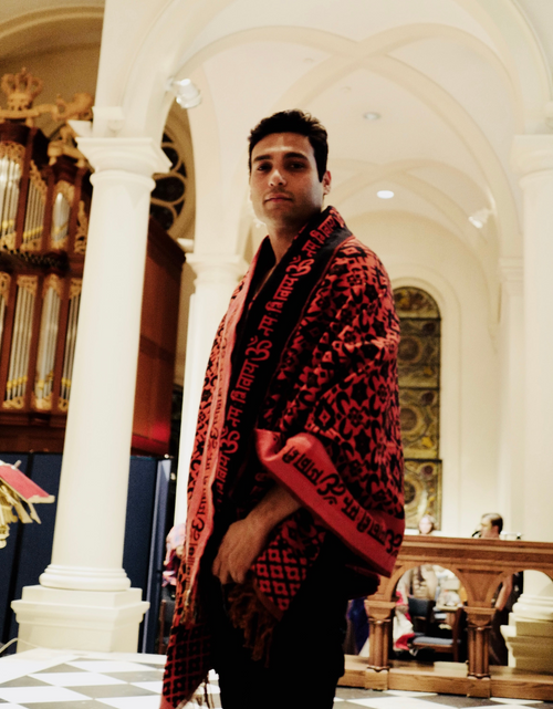Load image into Gallery viewer, OM Namah Shivay Handwoven Silk Shawl
