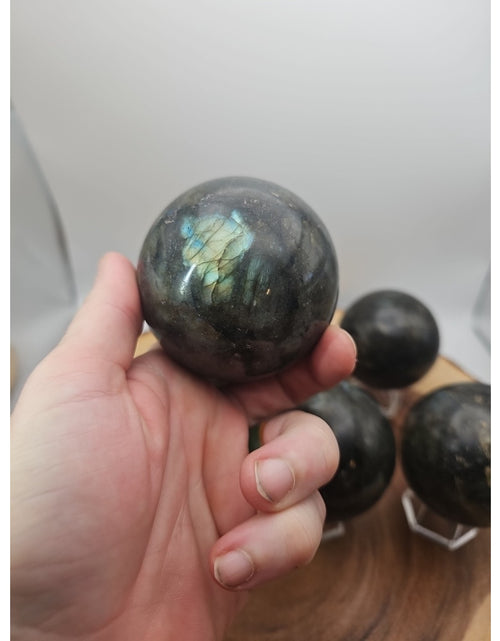 Load image into Gallery viewer, 1LB 1Pcs Natural Rainbow Labradorite Crystal Sphere Ball Polished w/stand
