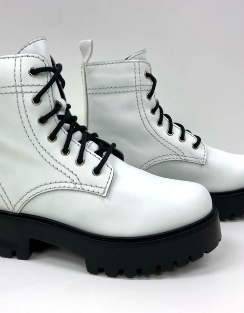 Load image into Gallery viewer, Alice White Heeled Combat Boot
