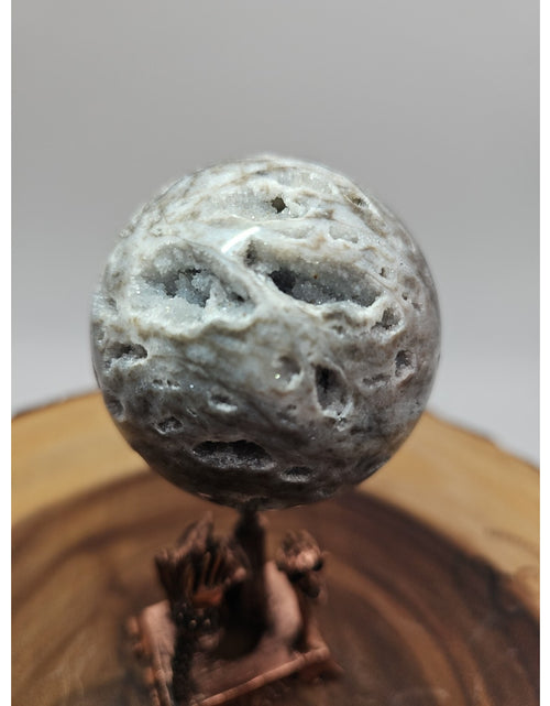 Load image into Gallery viewer, Druzy Ocean Jasper Sphere 62mm With Stand
