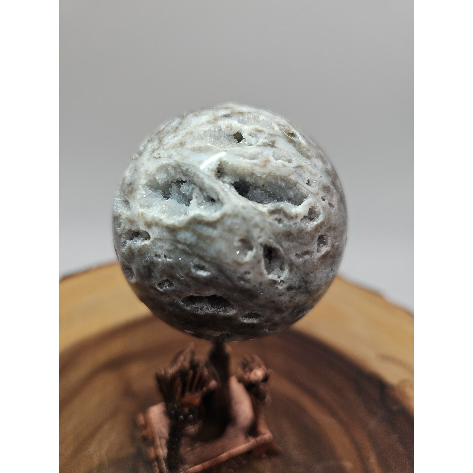 Druzy Ocean Jasper Sphere 62mm With Stand