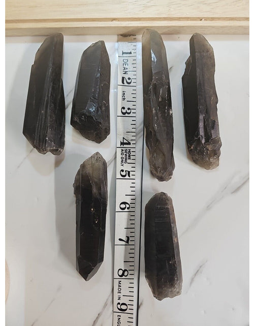 Load image into Gallery viewer, 6Pcs Natural Dark Smokey Quartz Crystal Points Rough Stone Wholesale Lot
