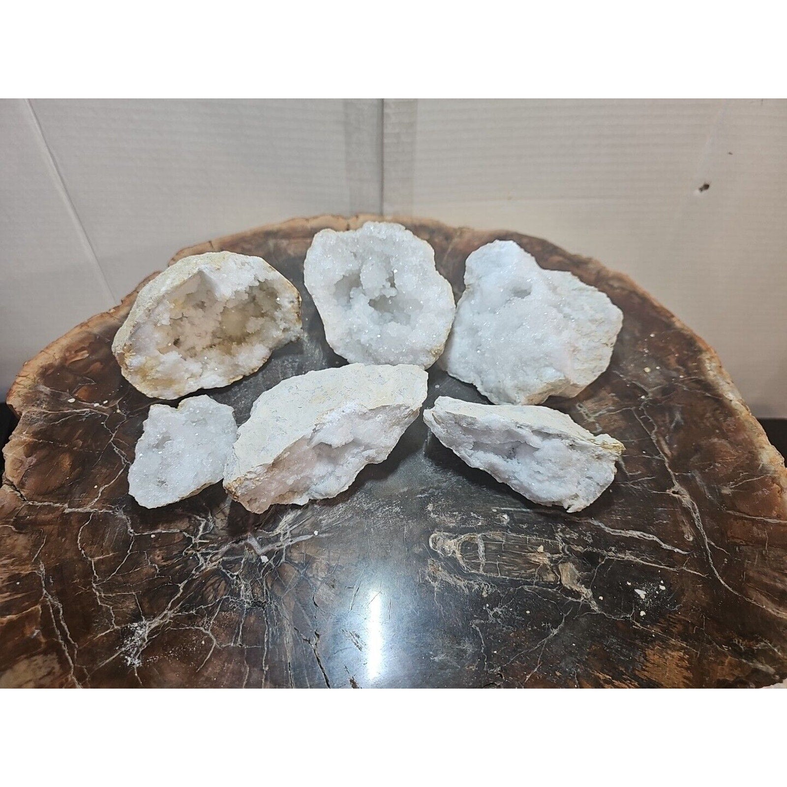 6pcs 2.72lbs Lot Geode Crystal Moroccan Quartz