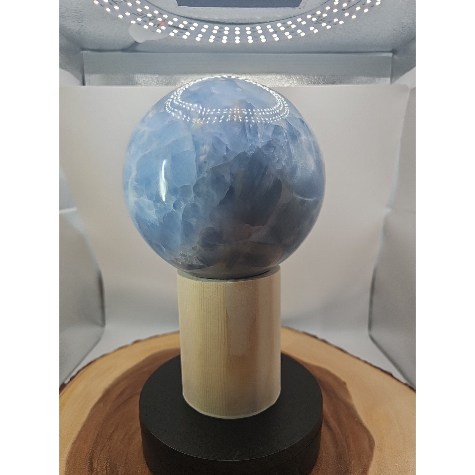 9.17LB Natural Blue crystalThe bal Quartz carved crystal decoration healing
