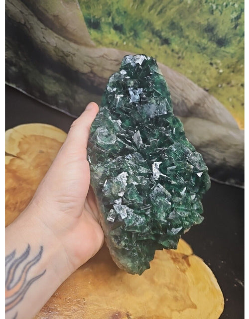 Load image into Gallery viewer, 3.2lb NATURAL Green FLUORITE Quartz Crystal Cluster Mineral Specimen
