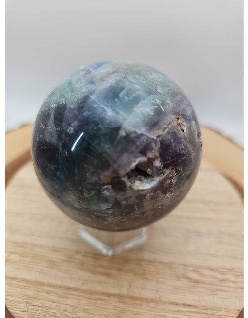 Load image into Gallery viewer, 1.10lb Natural Rainbow Fluorite Quartz Crystal Sphere Ball Polished
