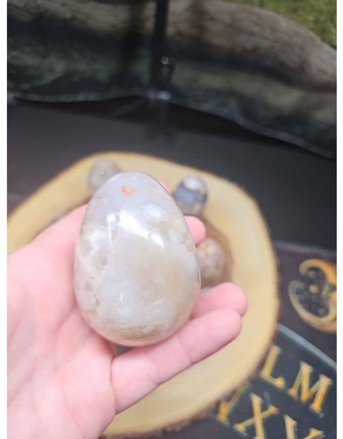 Load image into Gallery viewer, 1lb 2pcs Natural Phantom Flower Carnelian Agate Crystal Geode Egg Carved Healing
