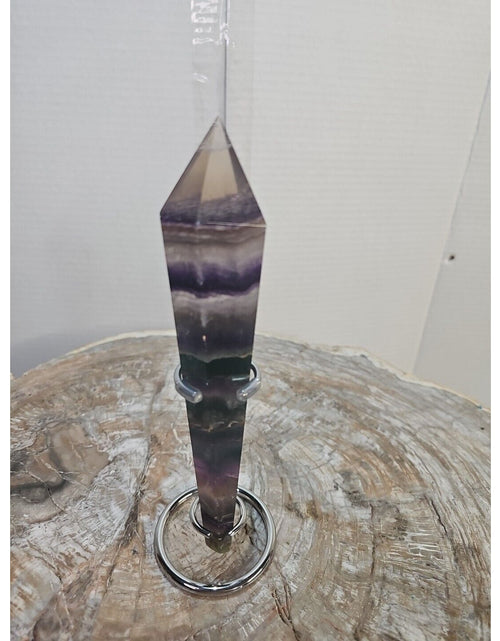 Load image into Gallery viewer, 255g Fluorite crystal scepter 7in Long W/STAND
